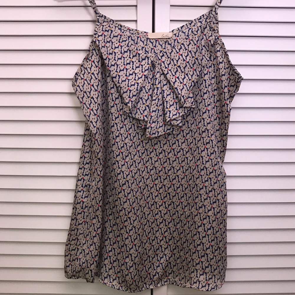 Lush patterned sleeveless shirt, size M